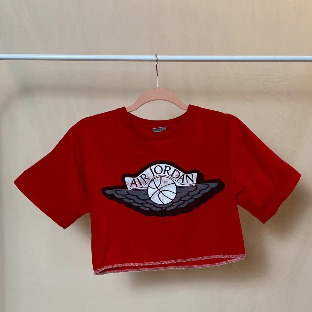 Air Jordan Red Crop Top T-Shirt